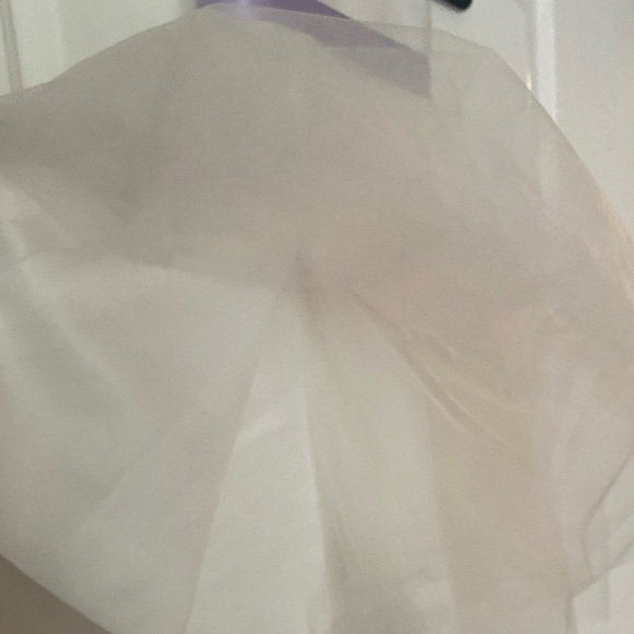 White Flower Girl Dress With Purple Satin Sash tag says size 24g - Picture 3 of 7